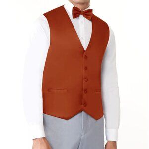 Azazie Matte Satin Vest in Paprika